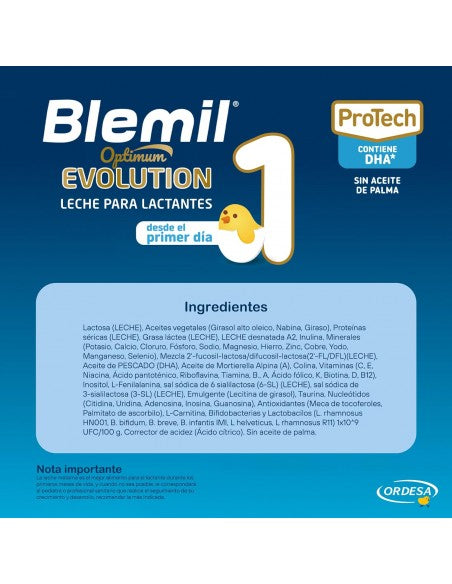 Blemil_evolution_1 protech ingredientes