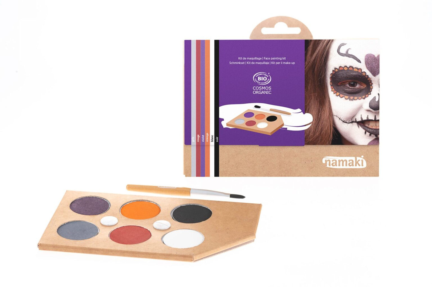 Kit Maquillaje 6 Colores Mundo de los Horrores negro blanco naranja rojo y gris