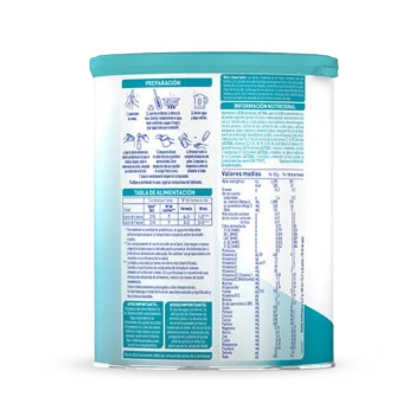 La lata azul y blanca de Nestlé Nan OPTIPRO 3 Leche de crecimiento proporciona instrucciones de preparación, información nutricional y pautas de alimentación en español. Aprovecha ofertas en productos para bebés y recíbelos con entrega gratis en Mallorca para tu comodidad.