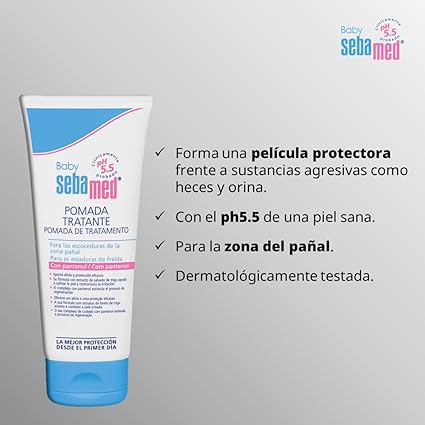 forma pelicula protectora, con ph 5.5 de piel san, para la zona del pañal