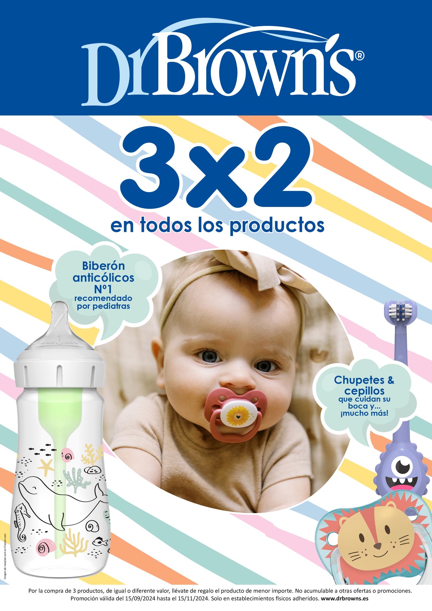 promo dr brown's 3x2 en toda la marca