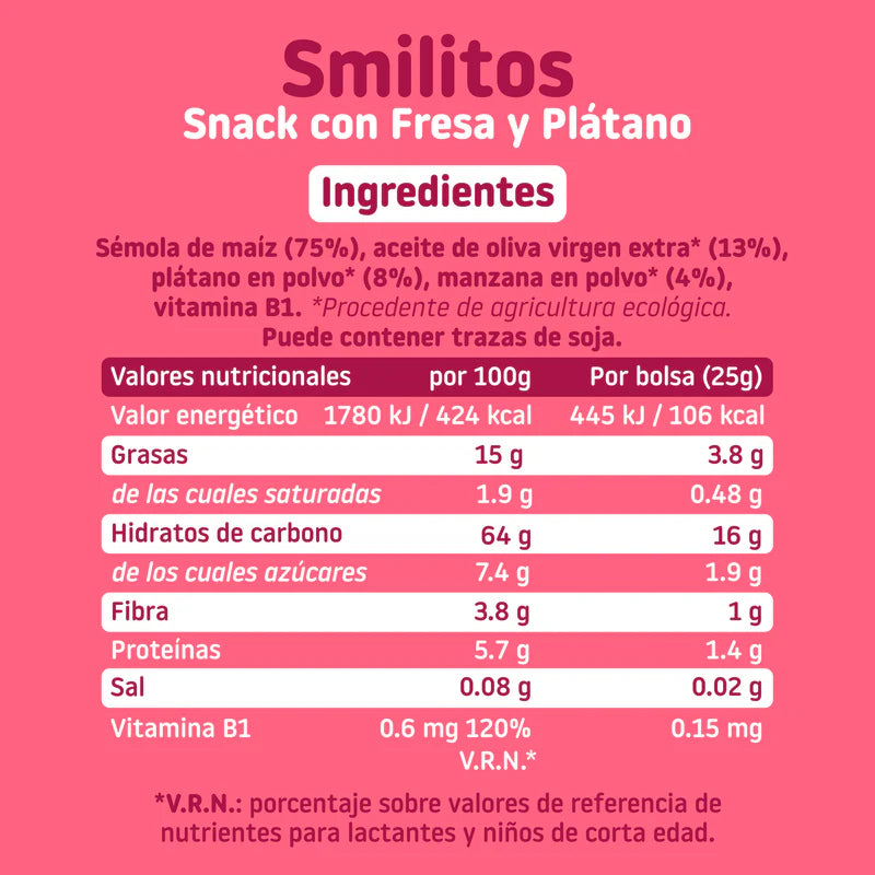 ingredientes y valores nutricionales